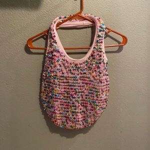 Claire’s pink sequin bag
